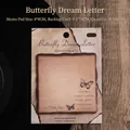 Vintage-Haftnotizen mit Schmetterlingsmotiv und Brandkante für Journaling - Schmetterling Traum Brief / 1本装
