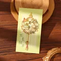 Exquisite hollow metal floral bookmark with tassel on decorative card - Live Life To The Fullest (W891)