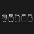 Set mit 20 transparenten Glasflaschen-Aufklebern für Bastelarbeiten, 5 Designs - Honigtopf Warmer Zucker / 20 Blätter