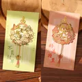 Exquisite hollow floral metal bookmarks with butterfly tassels in green and pink variants - Live Life To The Fullest + Good Luck (W891)