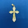 Gold-tone crucifix pendant with clear sparkling stones for DIY necklaces and crafts - Jesus Cross Style (771) / Pendant Only (Without Chain) / Gold