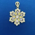 Elegant gold-toned flower pendant with sparkling clear crystals, perfect DIY jewelry accessory - Six-Petal Flower Style (781) / Pendant Only (Without Chain) / Gold
