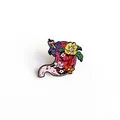 Artistic floral human stomach organ enamel brooch pin variant for medical gifts. - Stomach Style 01