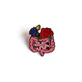 Artistic floral intestine enamel pin badge, creative medical student gift and accessory - Intestines Style 02