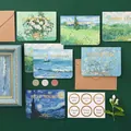 Juego de tarjetas de felicitación estilo Van Gogh con sobres y pegatinas DIY. - Serie de pinturas famosas / 6 piezas