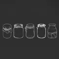 Set mit 20 transparenten Glasflaschen Aufklebern für DIY Trockenblumen Lesezeichen - Wunschgemäß / 20 Blätter