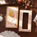 Segnalibro in metallo dorato a forma di foglia con testo cinese e confezione regalo - Sfruttare al meglio la giovinezza - confezione regalo