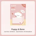 Süße Welpen-Cartoon-Haftnotizen, 30 Blatt, Größe 130x95mm, rosa Notizblock für Schule - 30 Blatt/Block / Hund Knochen