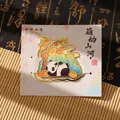 Cute panda metal bookmark with persimmon design on card backing - Persimmon - Everything Goes Well