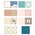 Juego de tarjetas de felicitación con sobres y pegatinas para decorar regalos de fiesta - Tarjeta de Felicitación de Cuadros (H044-03) / Incluye Sobre Y Pegatina de Sellado