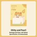 Süßer gelber Notizblock mit Cartoon-Katze und Birne Design mit 30 praktischen Blättern - 30 Blatt/Block / Kätzchen Birne