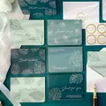 Juego de tarjetas de felicitación elegantes con motivos botánicos y sobres blancos - Serie Botánica Fresca / 6 piezas