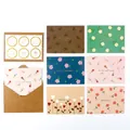 Juego de tarjetas de felicitación florales con sobres de kraft y pegatinas decorativas - Serie Lenguaje de Flores (H044-03) / Incluye Sobre Y Pegatina de Sellado