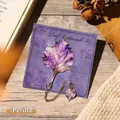 Exquisite purple perilla leaf metal bookmark featuring a delicate gold chain and charm - Purple Perilla Leaf
