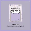 Minimalist purple kawaii cartoon cat sticky notes memo pad 30 sheets for students - Eating Cat / 30 Pieces/Pack