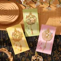 Variety of elegant hollow metal bookmarks with floral patterns and colorful silk tassels - Go Well + Live Fullest + Bright Future (W891)
