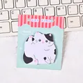 Cute cat-shaped sticky notes featuring a black and white kitten design on blue card - Happy Tuxedo Cat