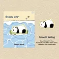 Cute cartoon panda metal bookmark with bamboo branch design on decorative card backing - Favorable Winds Style / 1 Piece