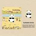 Adorable panda metal bookmark featuring a cute sunbathe theme packaging card design - Sunbathing Panda / 1 Piece