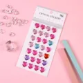 Colorful heart-shaped crystal acrylic gem stickers for kids DIY crafts and journal decoration - 1 Piece / Multicolor Heart