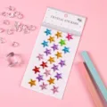 Colorful 3D star-shaped crystal acrylic stickers for DIY crafts and journaling decor - 1 Piece / Multicolor Star