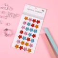 Colorful flower-shaped acrylic crystal gem stickers for DIY crafts and decoration - 1 Piece / Multicolor Plum Blossom