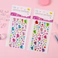 Colorful heart-shaped acrylic crystal stickers for kids DIY and journal decoration - 1 Piece / Colorful Hearts Style