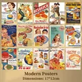 30-pack vintage American retro poster stickers for scrapbooking and DIY journals 17x12cm - Modern Poster Style / 30 Pieces/Pack / Modern Poster