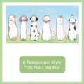 Étiquettes d'index chien Forest Party, 6 motifs x 30 feuilles, 180 pcs au total. - Fête de la Forêt des Chiens (180 Feuilles)