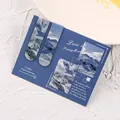 Set of two magnetic bookmarks featuring beautiful blue snowy mountain landscapes - Glacier / 2 Pcs/Set