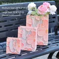 Three sizes of floral oil painting gift bags with 'Happy everyday' print - Small (15.5x14x7cm) / Cherry Pink