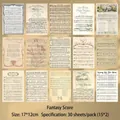 Set of 30 vintage sheet music decorative paper stickers for DIY junk journal, 17x12cm size - Music Score Material / 30 Pieces/Pack / Fantasy Movement