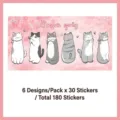 Autocollants d'index chatons mignons, 6 motifs, 180 post-it chat pour école et bureau. - Printemps du Chaton (180 Feuilles)