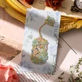Vintage style blue rose metal bookmark with hollow flower cage design and chain - Blue Rose (1 Piece)