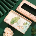 Elegant green lotus leaf metal bookmark featuring gold chain in a premium gift box set - Lush Lotus Leaves - Boxed Set