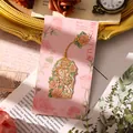 Elegant rose metal bookmark featuring a hollow window design and pink floral backing card. - Pink Rose (1 Piece)