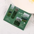 Set of 2 mountain and forest landscape magnetic bookmarks for books and reading decor - Green Field / 2 Pcs/Set