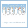 Autocollants d'index chaton mignons thème Kitten's Winter avec 6 designs de chat - Hiver du Chaton (180 Feuilles)
