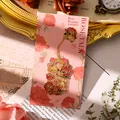 Elegant vintage rose and birdcage metal enamel bookmark with pink backing card gift - Red Rose (1 Piece)