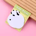 Cute panda-shaped sticky notes with green backing card on pink background. - Hugging Panda / 1 Pad