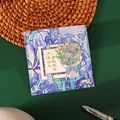 Exquisites Lesezeichen aus Metall mit Irisblume und einer dekorativen Geschenkkarte - Iris