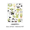 Cute panda cartoon stickers sheet for DIY journal decoration made of clear PET material - Happy Panda