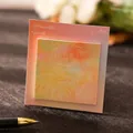 Vierkante zelfklevende notities met vuurwerkpatroon voor kantoor en studie, dromerige stijl - 1本装 / Gouden Vlam Warm Licht
