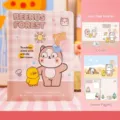Schattig roze cartoon notitieboekje met dierenillustraties en details van pagina's - Dengji (180 Pagina's/Boek)