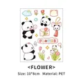 Cute cartoon panda PET transparent stickers for DIY student scrapbooking and craft decoration - Flower Panda