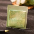 Elegante smaragdgroene zelfklevende notities met vuurwerkpatroon voor kantoorgebruik. - 1本装 / Groene Vlam Schaduw