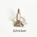 Detailed view of the 3.2x4.5cm fighter jet enamel pin featuring elegant gold plating - J-35 Fighter