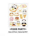 Cute panda food party stickers for DIY journaling, PET transparent material - Food Party Panda