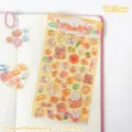 Cute 3D relief cartoon stickers for journaling in yellow theme, 17.5x9.5cm sheet size - 1 Piece/Pack / Garden World-Yellow