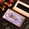 Elegant gold butterfly metal bookmark with purple enamel in pink gift box - 1 Piece (Gift Box) / Misty Purple